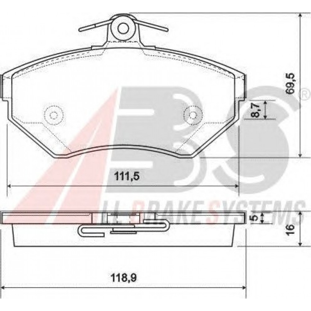 STABDŽIŲ TRINKELIŲ KOMPLEKTAS AUDI 80,100,200 82- PRIEKIS