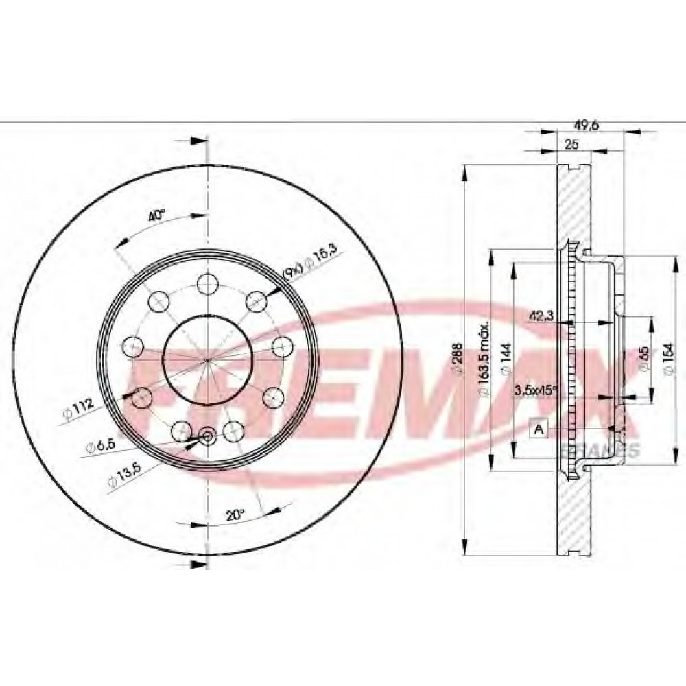 STABDŽIŲ DISKAS AUDI A3, Q2; SEAT ALTEA, ALTEA XL, ATECA, CORDOBA, IBIZA III, IBIZA IV, LEON, LEON SC, LEON SPORTSTOURER, LEON ST, TOLEDO II 1.0-Electric 09.96-