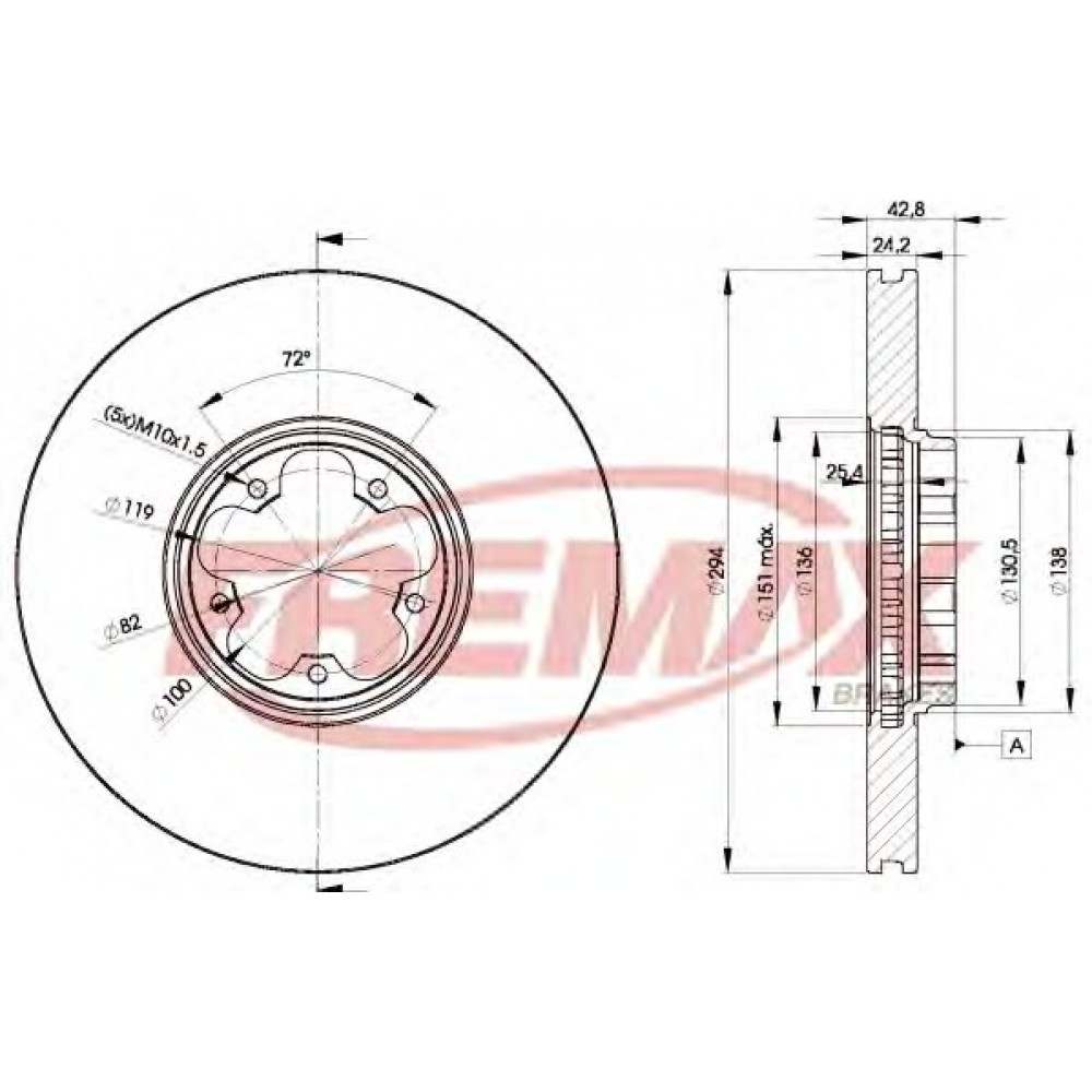 STABDŽIŲ DISKAS FORD TRANSIT 00-