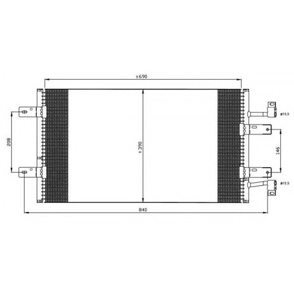 RADIATORIUS AC OPEL VIVARO A; RENAULT TRAFIC II 2.0D/2.5D 01.06-