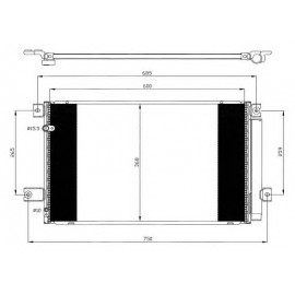 RADIATORIUS AC TOYOTA AVENSIS 2.0D/2.2D 04.03-11.08
