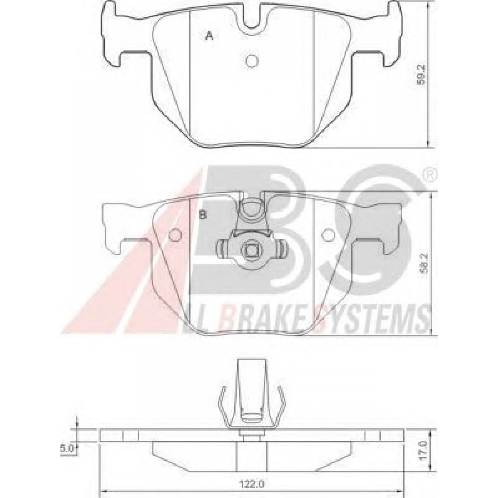 STABDŽIŲ TRINKELIŲ KOMPLEKTAS BMW GALINĖ AŠIS E60/61 03-