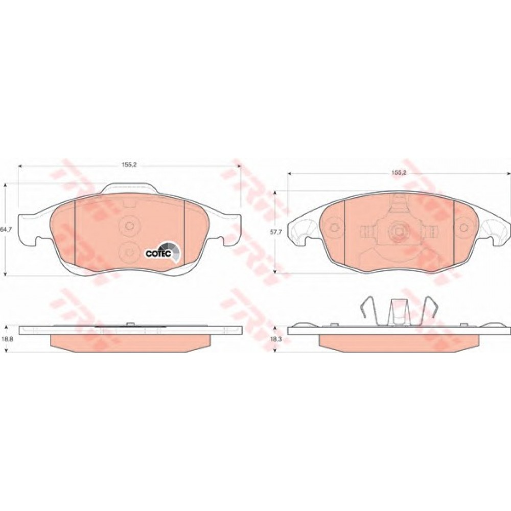 STABDŽIŲ TRINKELIŲ KOMPLEKTAS CITROEN C4,BERLINGO 07- PRIEKIS