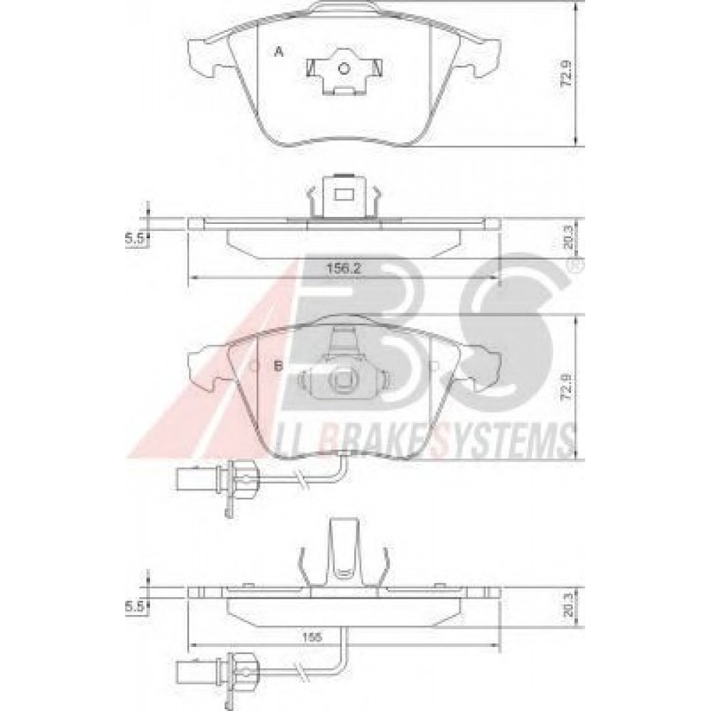 STABDŽIŲ TRINKELIŲ KOMPLEKTAS AUDI A4/A6/A8/SEAT EXEO, EXEO ST 1.6-6.0 04-