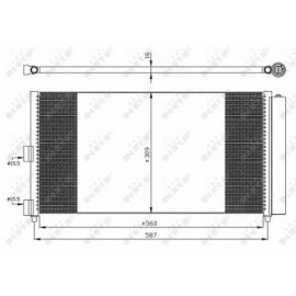 RADIATORIUS AC FIAT DOBLO, IDEA, PUNTO; LANCIA MUSA, YPSILON 1.2-1.9D 09.99-/PUNTO