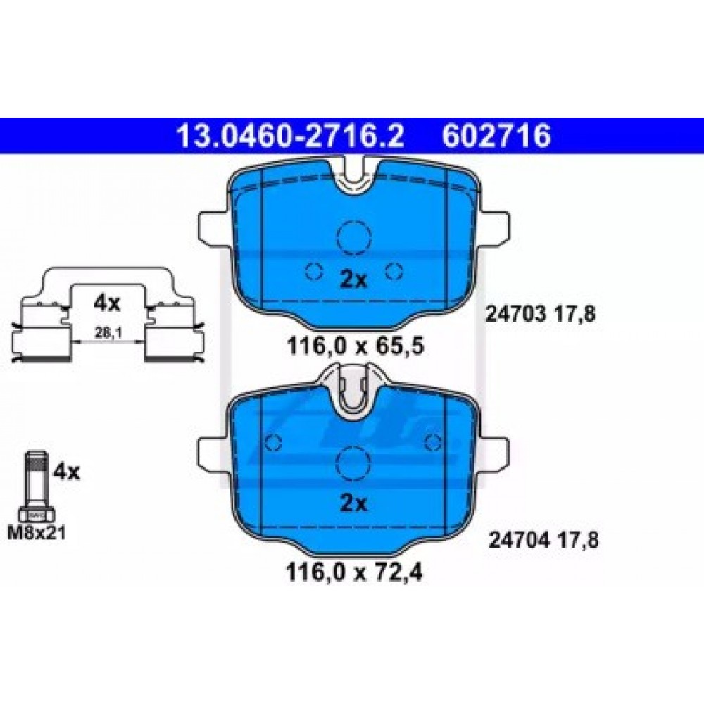 STABDŽIŲ TRINKELIŲ KOMPLEKTAS BMW 5 (F10), 5 (F11), 6 (F12), 6 (F13), 6 GRAN COUPE (F06) 2.0D-4.4 01.09-