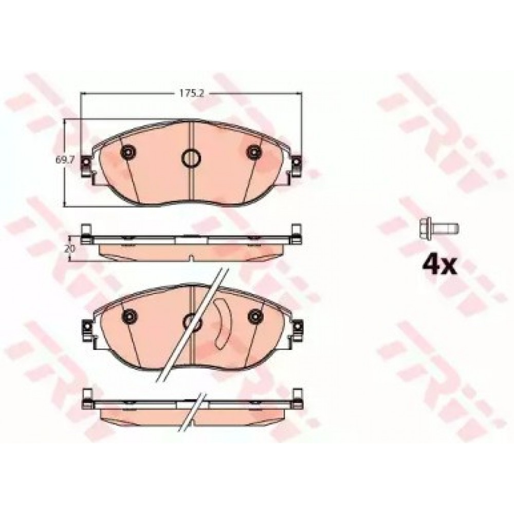 STABDŽIŲ TRINKELIŲ KOMPLEKTAS AUDI,VW,SEAT,ŠKODA 1.0-2.0H 08.12-