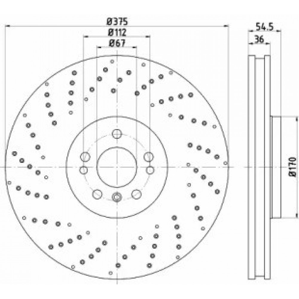 STABDŽIŲ DISKAS MERCEDES GL (X166), GLS (X166), M (W166) 2.2D-5.5 06.11-04.19