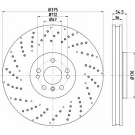 STABDŽIŲ DISKAS MERCEDES GL (X166), GLS (X166), M (W166) 2.2D-5.5 06.11-04.19