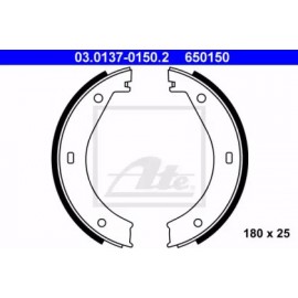 Stabdžių trinkelių komplektas, stovėjimo stabdis (180x25mm) BMW 5 E28 81-87, 7 E23 81-86, 7 E32 86-94, 7 E38 94-01