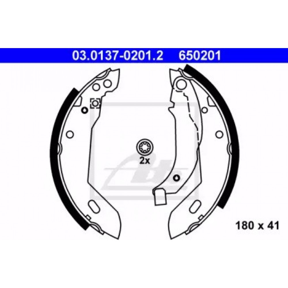 Stabdžių trinkelių komplektas (180x41mm) Peugeot 309 85-89 Renault 11 82-88, 5 85-96