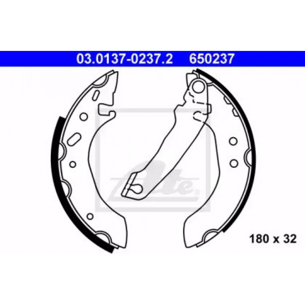 Stabdžių trinkelių komplektas (180x32mm) Ford Escort 1,1-1,4 90-95