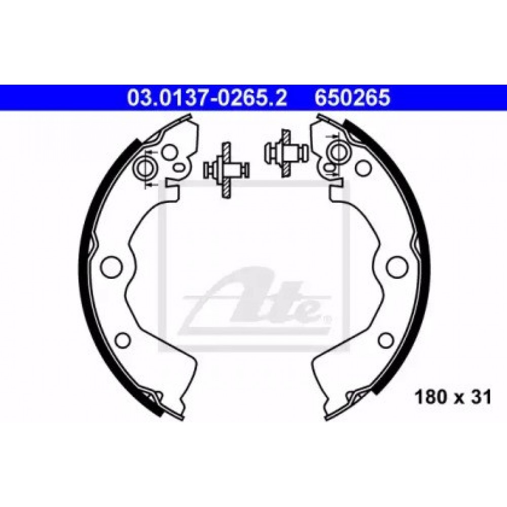 Stabdžių trinkelių komplektas (180x31mm) Nissan Sunny 90-95