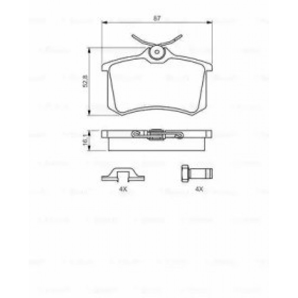 STABDŽIŲ TRINKELIŲ KOMPLEKTAS AUDI GALINĖ AŠIS 1,8T/3,2 VR6 TT 02-06  AKCESORIAMI