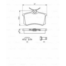 STABDŽIŲ TRINKELIŲ KOMPLEKTAS AUDI GALINĖ AŠIS 1,8T/3,2 VR6 TT 02-06  AKCESORIAMI