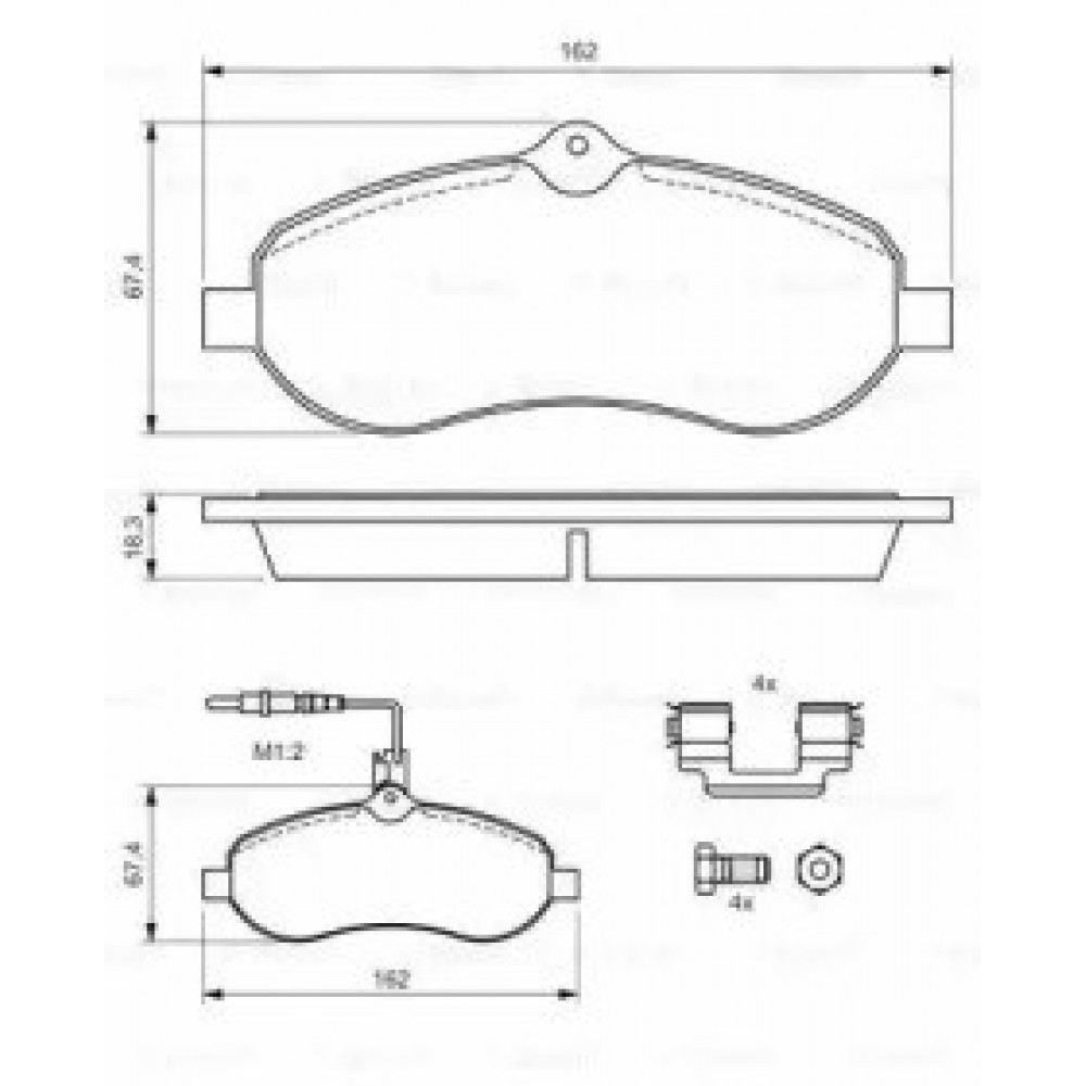 STABDŽIŲ TRINKELIŲ KOMPLEKTAS CITROEN JUMPY II,PEUGEOT EXPERT,FIAT SCUDO 07-