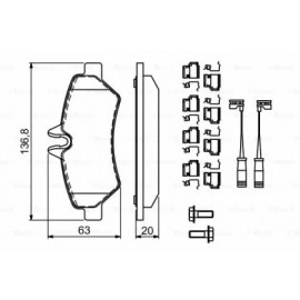 STABDŽIŲ TRINKELIŲ KOMPLEKTAS DB GALINĖ AŠIS SINTER 06-  AKCESORIAMI