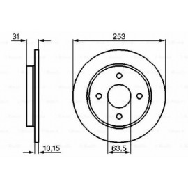 STABDŽIŲ DISKAS FORD GALINĖ AŠIS FOCUS