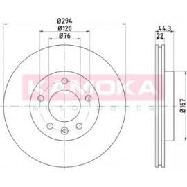 STABDŽIŲ DISKAS VW CRAFTER 30-50, MULTIVAN T5/T6, TOURAN, TRANSPORTER T5 1.9D-3.2 04.03-