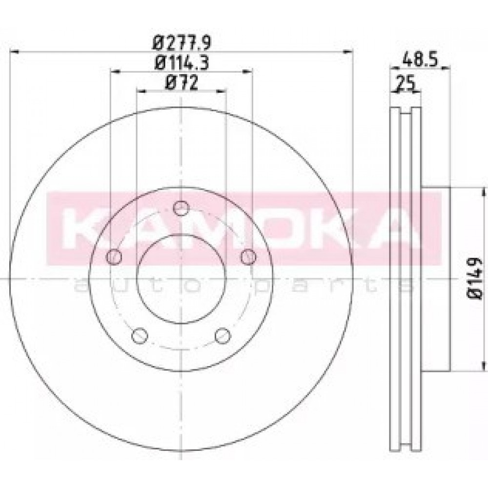 STABDŽIŲ DISKAS MAZDA 3 (BK14) 10/03- 5 (CR19) 03/05-