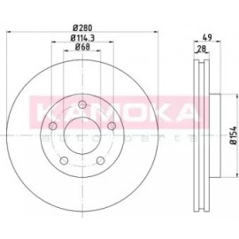 STABDŽIŲ DISKAS NISSAN ALMERA TINO (V10) 12/02- PRIMERA Traveller (WP12) 03/02- PRIMERA HATCHBACK (P12) 07/02-