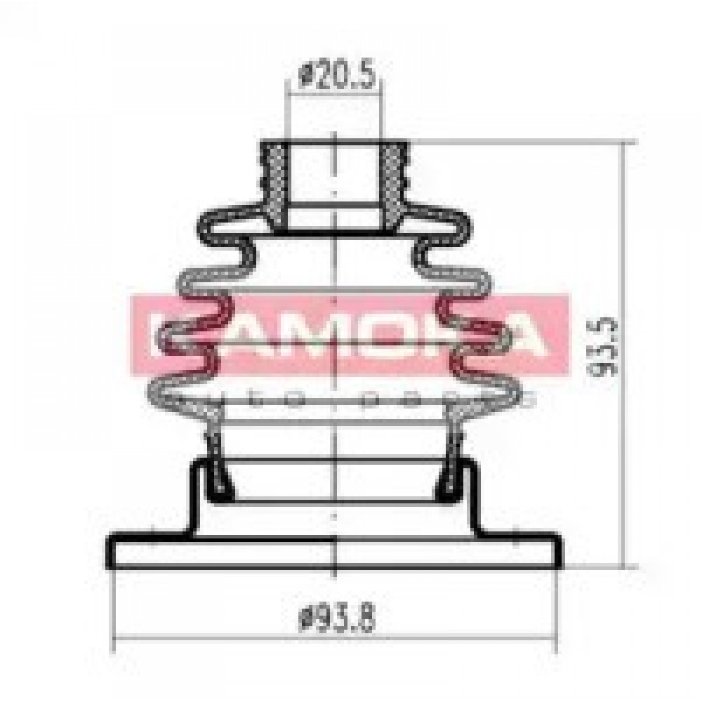 GOFRUOTOJI MEMBRANA, KARDANINIS VELENAS AUDI A3 96-00, 80 91-94, SKODA OCTAVIA 96-00, VW GOLF II/III/IV 83