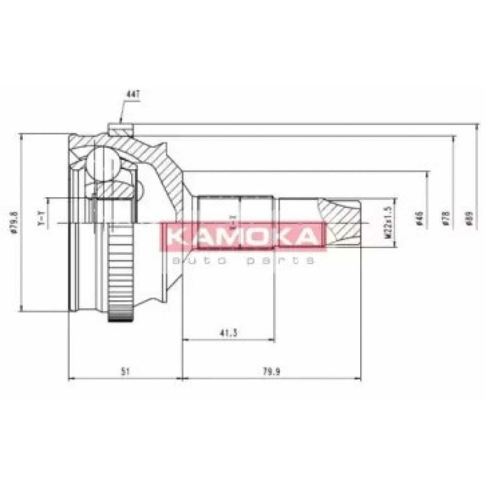 JUNGČIŲ KOMPLEKTAS, KARDANINIS VELENAS FIAT BRAVO/A 95-, MAREA 96-, PUNTO 93-99, TEMPRA 90-