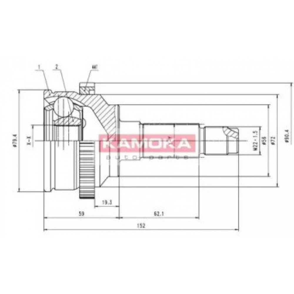 JUNGČIŲ KOMPLEKTAS, KARDANINIS VELENAS MAZDA 323 (BA)94-98, MX-3 94-