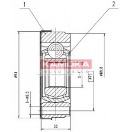 JUNGČIŲ KOMPLEKTAS, KARDANINIS VELENAS AUDI A3 96-00, 80 91-94, SKODA OCTAVIA 96-00, VW GOLF II/III/IV 83-