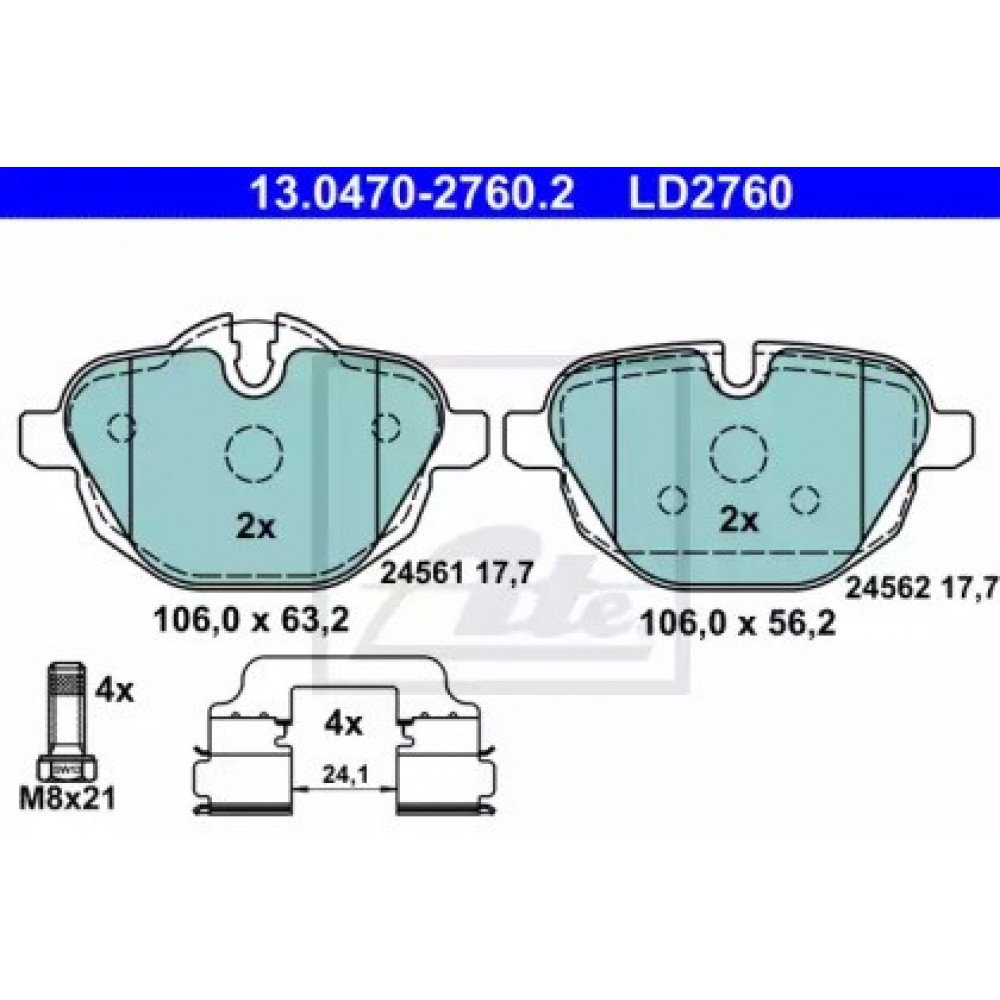 STABDŽIŲ TRINKELIŲ KOMPLEKTAS BMW F10/F11/X3/X4 10-