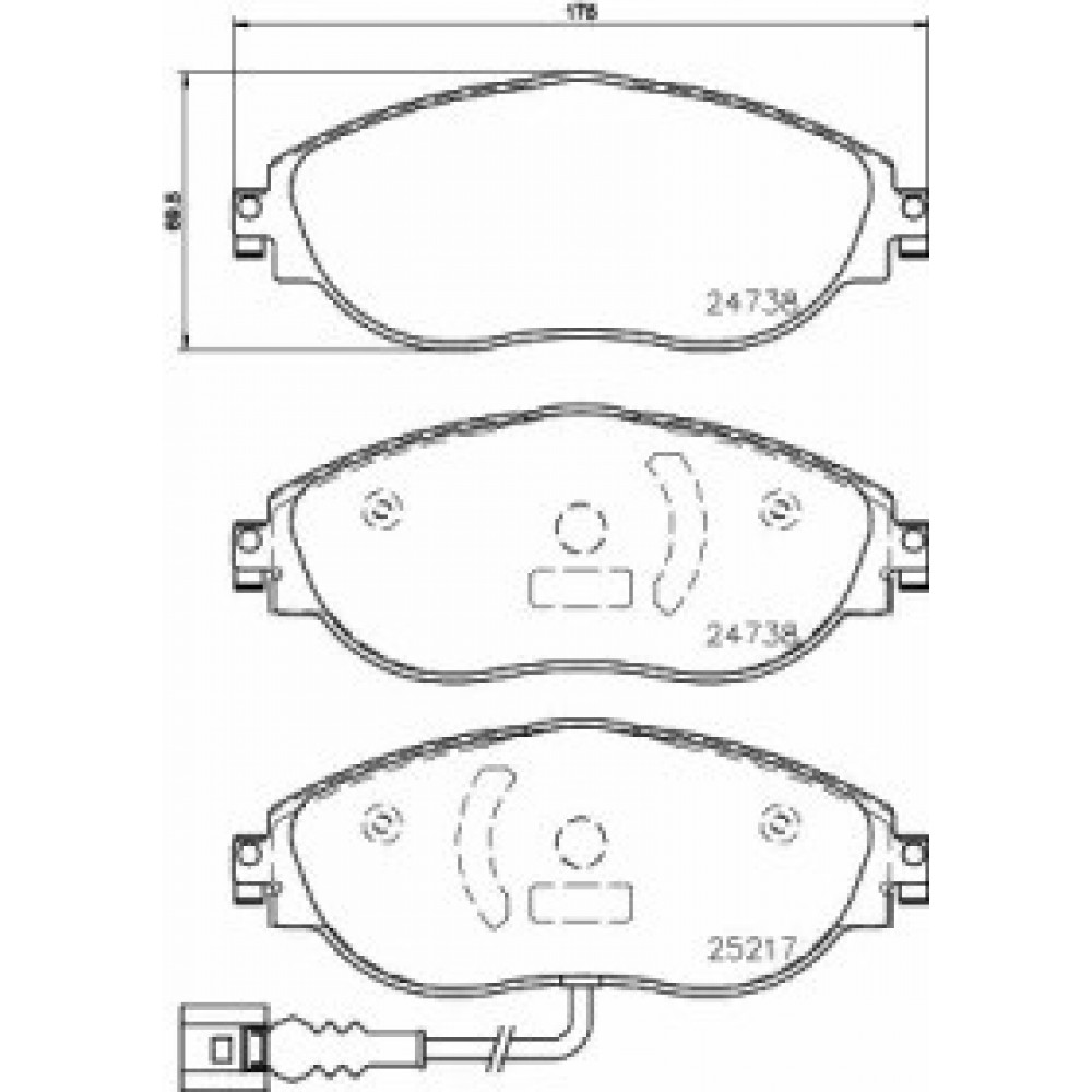 STABDŽIŲ TRINKELIŲ KOMPLEKTAS AUDI,VW,SEAT,ŠKODA 1.0-2.0H 08.12-
