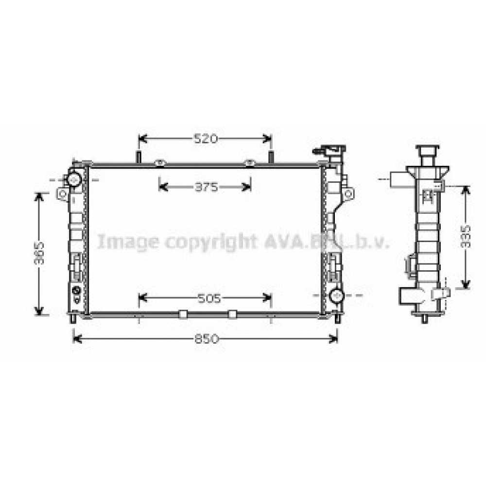 RADIATORIUS CHRYSLER VOYAGER 3.3-3.8 01-