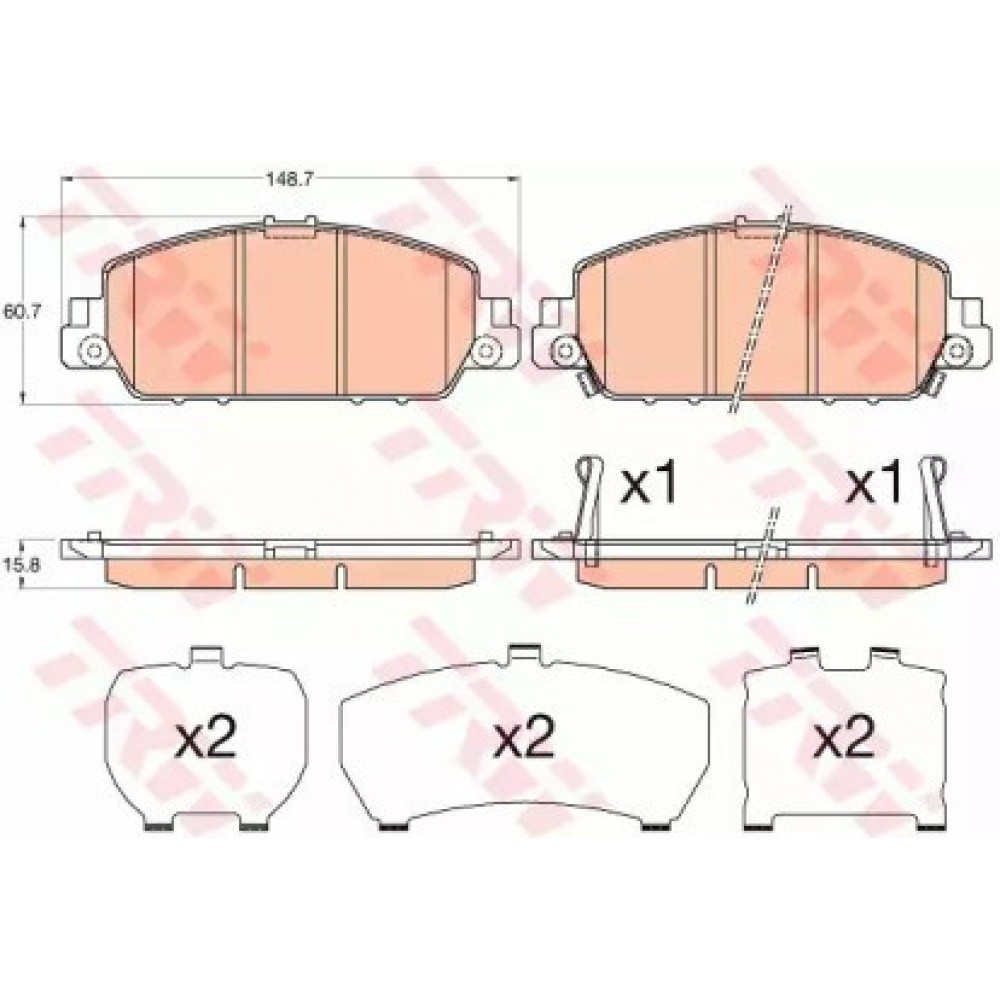 STABDŽIŲ TRINKELIŲ KOMPLEKTAS HONDA ACCORD IX, HR-V 1.5-3.5 09.12-