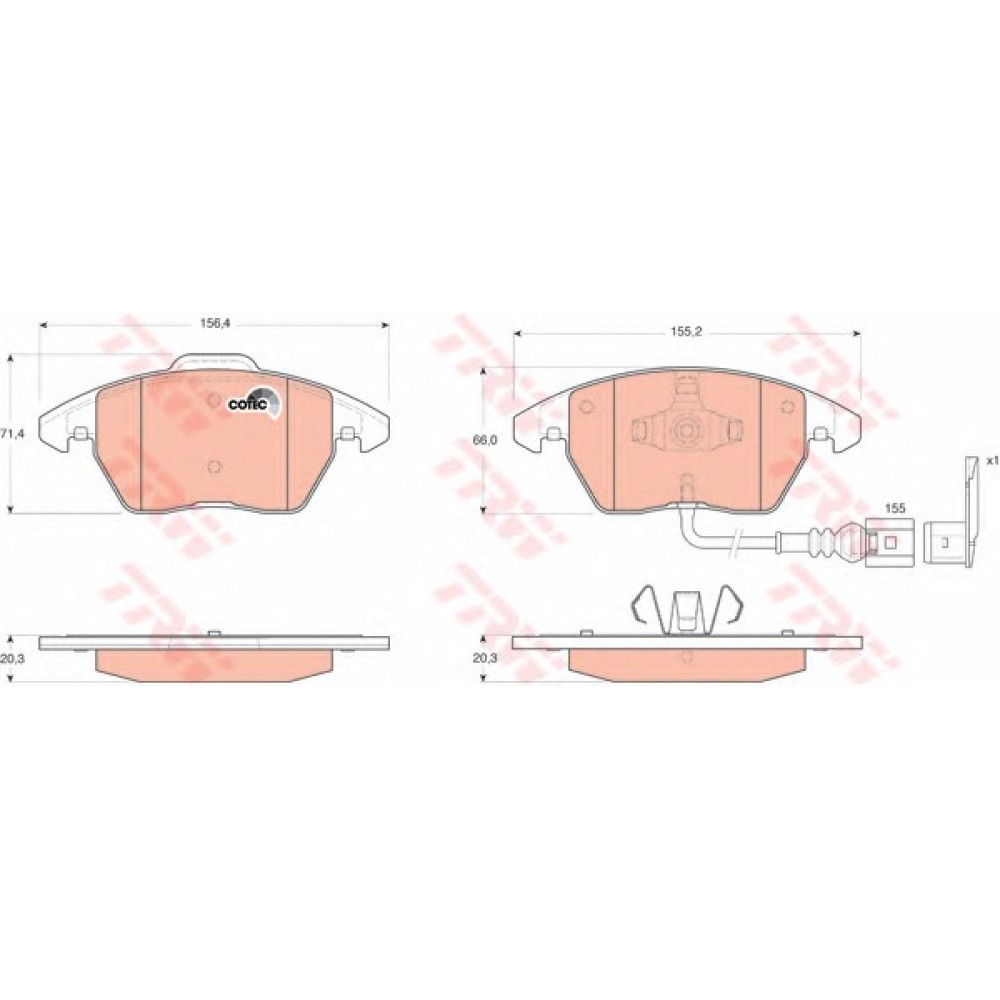STABDŽIŲ TRINKELIŲ KOMPLEKTAS AUDI,VW,SEAT,ŠKODA 03- PRIEKIS