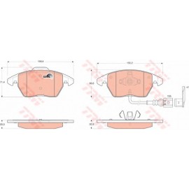 STABDŽIŲ TRINKELIŲ KOMPLEKTAS AUDI,VW,SEAT,ŠKODA 03- PRIEKIS