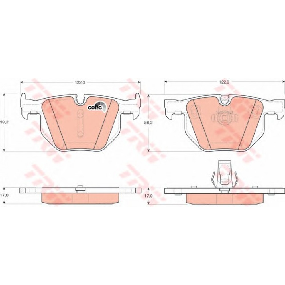 STABDŽIŲ TRINKELIŲ KOMPLEKTAS BMW E60/E61/E90/X5/X6 06-