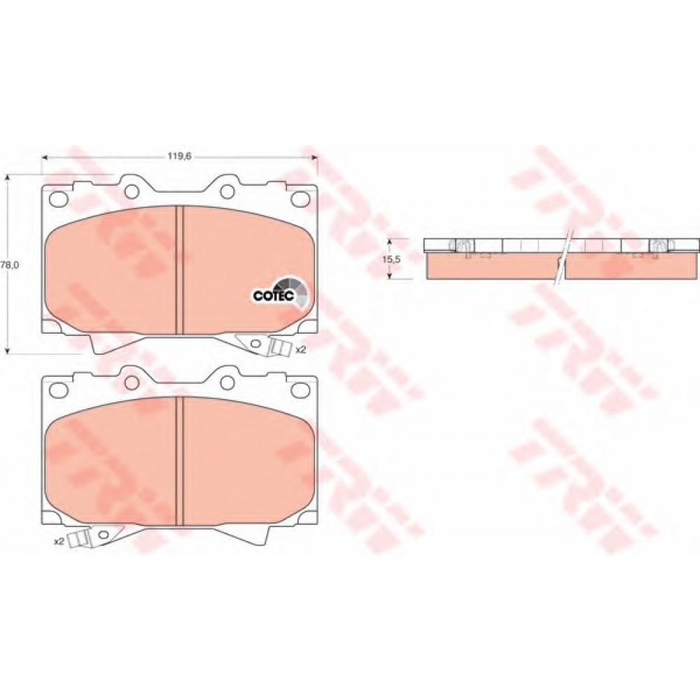 STABDŽIŲ TRINKELIŲ KOMPLEKTAS TOYOTA LAND CRUISER 100 98- PRIEKIS