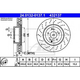 STABDŽIŲ DISKAS MB W221 05-