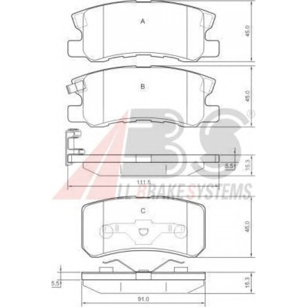 STABDŽIŲ TRINKELIŲ KOMPLEKTAS CITROEN C4 AIRCROSS,JEEP COMPASS, PATRIOT; LANCIA FLAVIA 1.6-3.8 04.00-