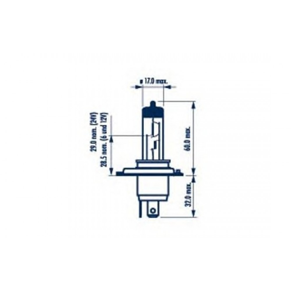 LEMPUTĖ HALOGENINĖ 12V 60/55 P43T