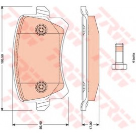 STABDŽIŲ TRINKELIŲ KOMPLEKTAS VW PASSAT 10-,TIGUAN 07-/AUDI A6 05-